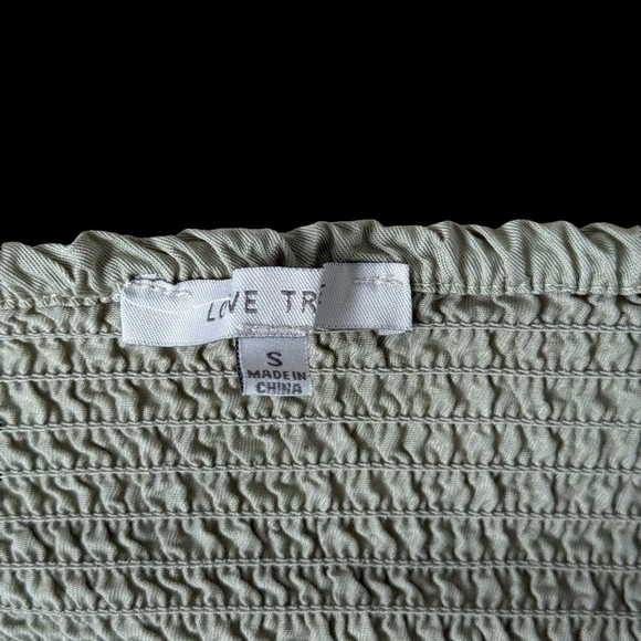 (NWOT) Love Tree Sage Green Smocked Culotte Jumpsuit | Size Small - Picture 3 of 4